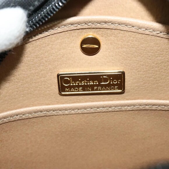 Christian Dior Trotter Canvas Shoulder Bag PVC Black Gold Auth sw750 - Picture 10 of 16
